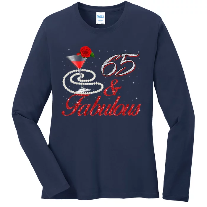 65 And Fabulous 65th Birthday 65 Years Old Bday Ladies Long Sleeve Shirt