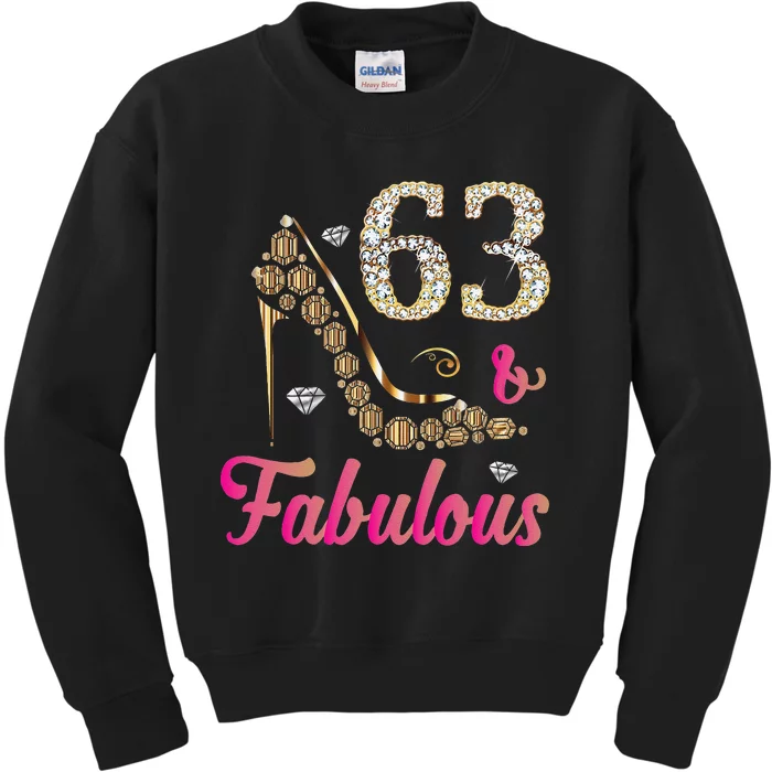 63 And Fabulous Funny 63rd Birthday Cute Gift Beautiful Fun Kids Sweatshirt