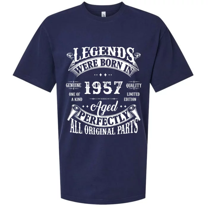 65 Birthday 1957 Gift Vintage 65 Birthday Sueded Cloud Jersey T-Shirt