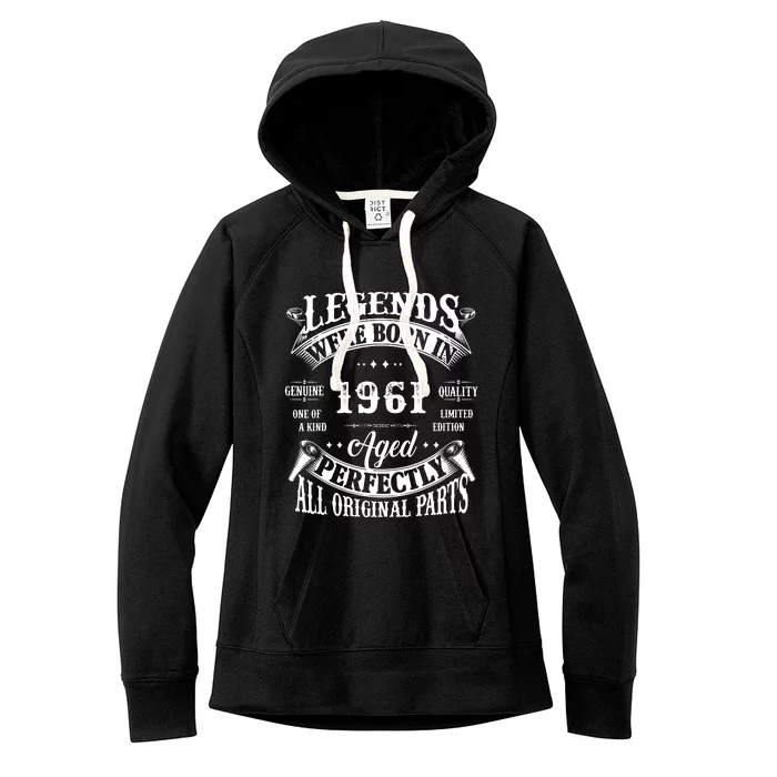 61 Birthday 1961 Gift Vintage 61 Birthday Women's Fleece Hoodie