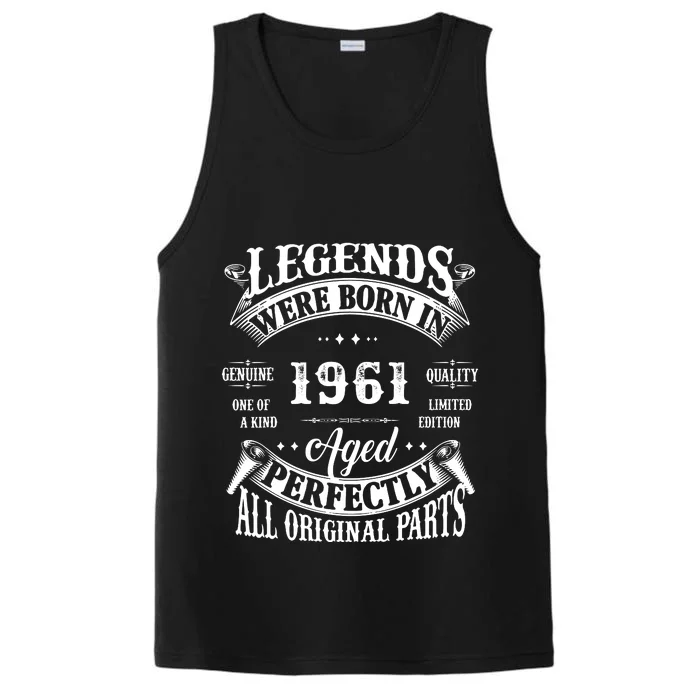 61 Birthday 1961 Gift Vintage 61 Birthday Performance Tank