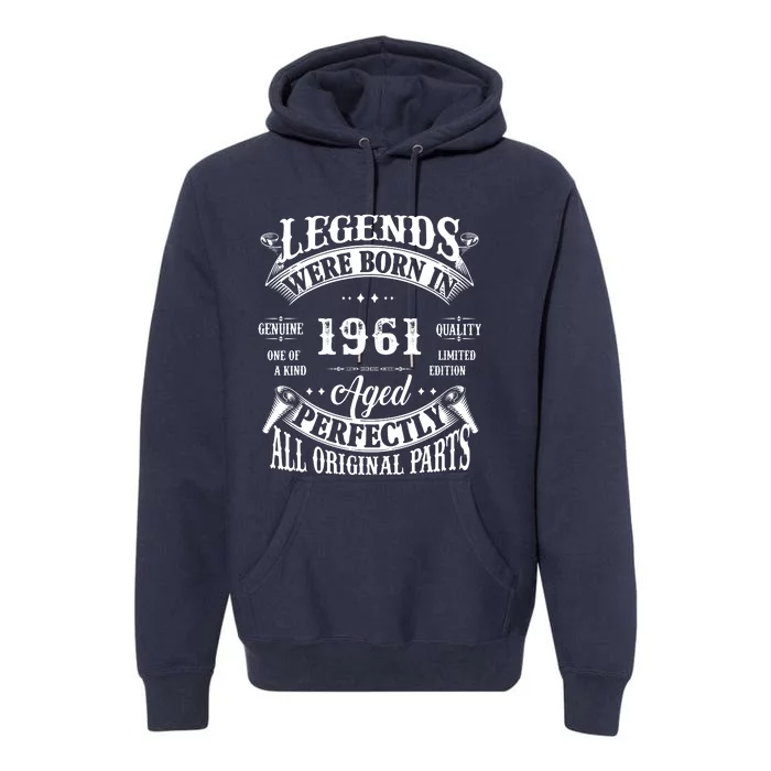 61 Birthday 1961 Gift Vintage 61 Birthday Premium Hoodie