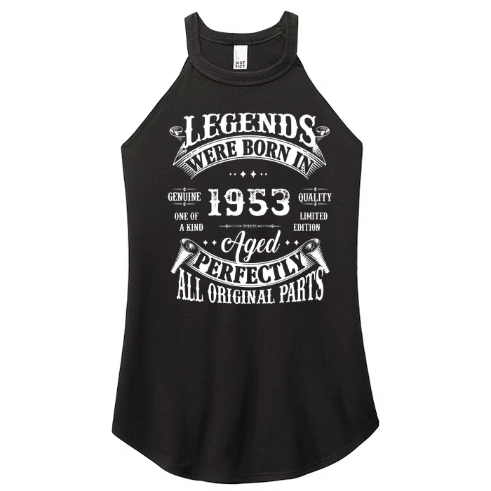 69 Birthday 1953 Gift Vintage 69 Birthday Women’s Perfect Tri Rocker Tank