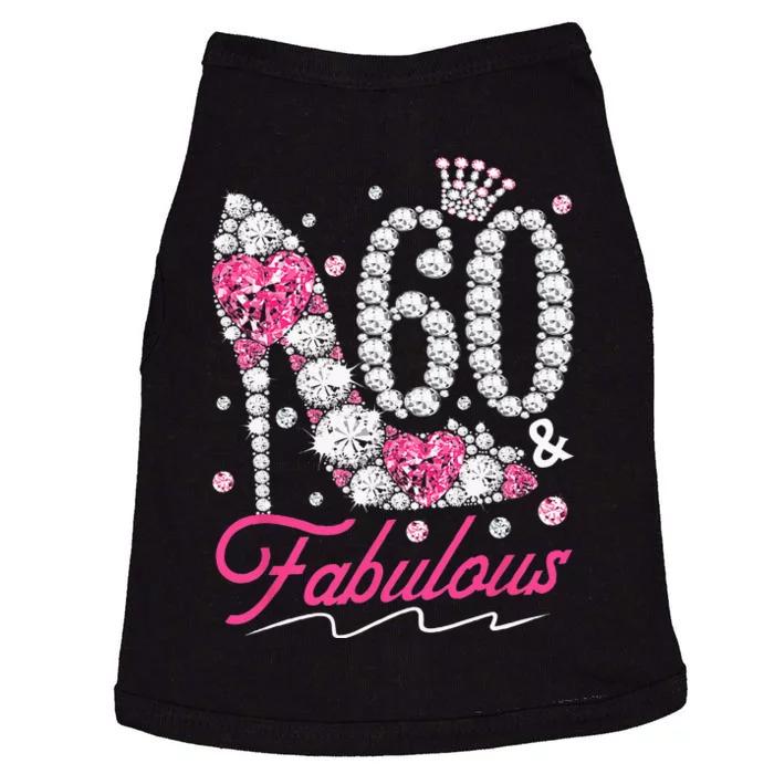 60th Birthday 60 & Fabulous Pink 60 Years Old Diamond Shoes Doggie Tank