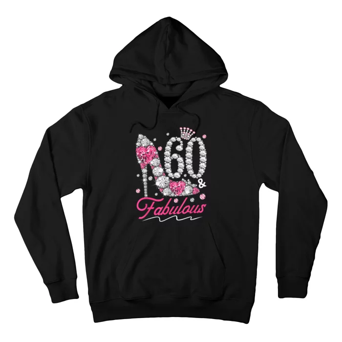 60th Birthday 60 & Fabulous Pink 60 Years Old Diamond Shoes Hoodie