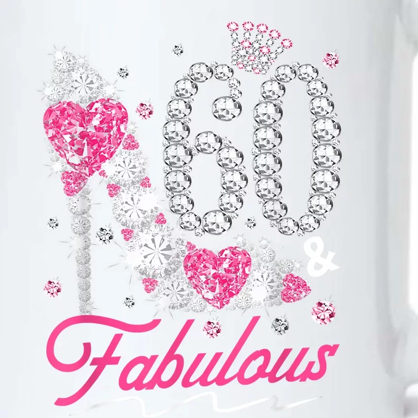 60th Birthday 60 & Fabulous Pink 60 Years Old Diamond Shoes Black Color Changing Mug