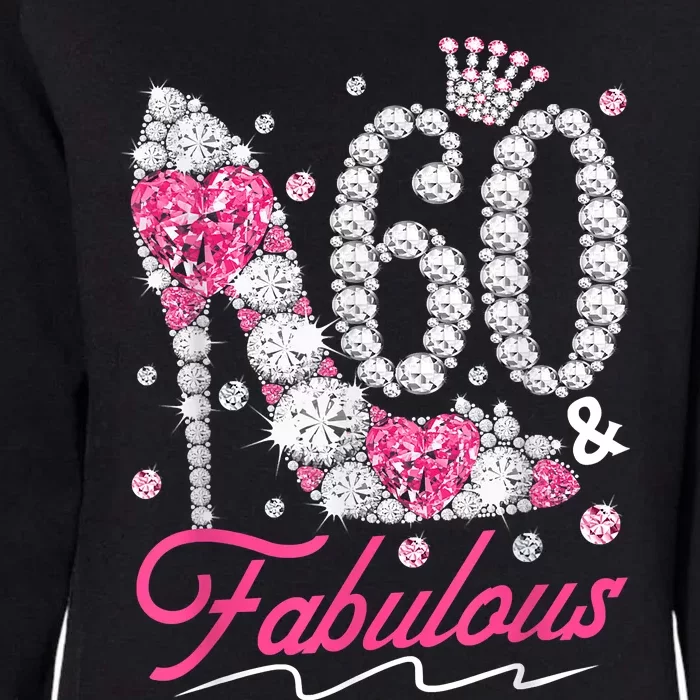 60th Birthday 60 & Fabulous Pink 60 Years Old Diamond Shoes Womens California Wash Sweatshirt