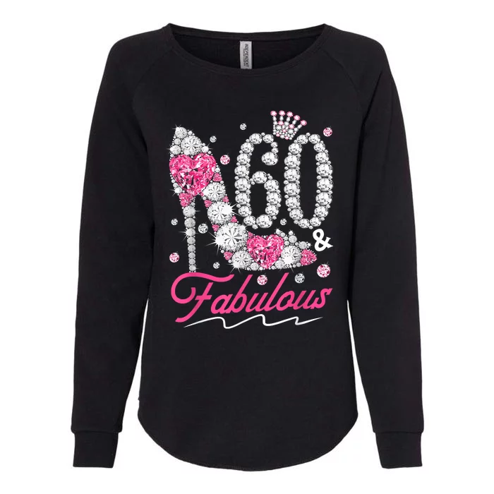 60th Birthday 60 & Fabulous Pink 60 Years Old Diamond Shoes Womens California Wash Sweatshirt