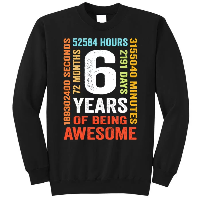 6th Birthday 6 Years Old Vintage Retro 72 Months Boy Girl Sweatshirt