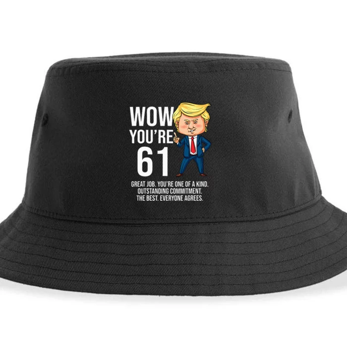 61st Birthday 61 Years Old Funny Trump Republican Party Sustainable Bucket Hat