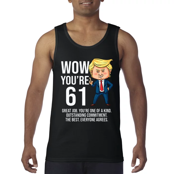 61st Birthday 61 Years Old Funny Trump Republican Party Tank Top