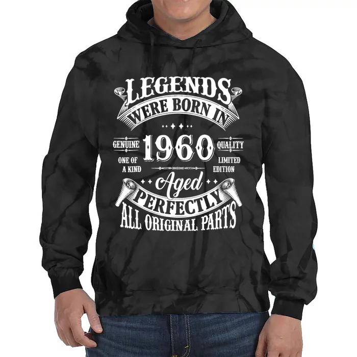 64th Birthday 64 Years Old Vintage Legends Born In 1960 Tie Dye Hoodie