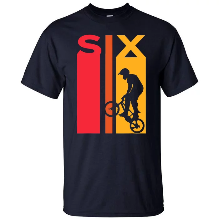 6th Birthday 6 Years Old Bmx Bike Lover Bday Funny Tall T-Shirt