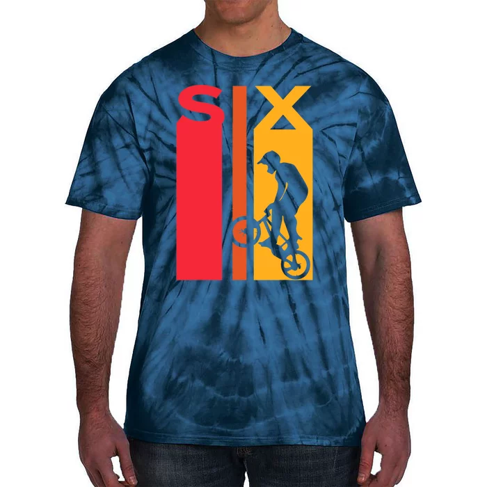 6th Birthday 6 Years Old Bmx Bike Lover Bday Funny Tie-Dye T-Shirt