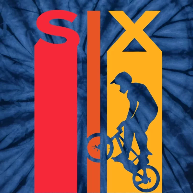 6th Birthday 6 Years Old Bmx Bike Lover Bday Funny Tie-Dye T-Shirt