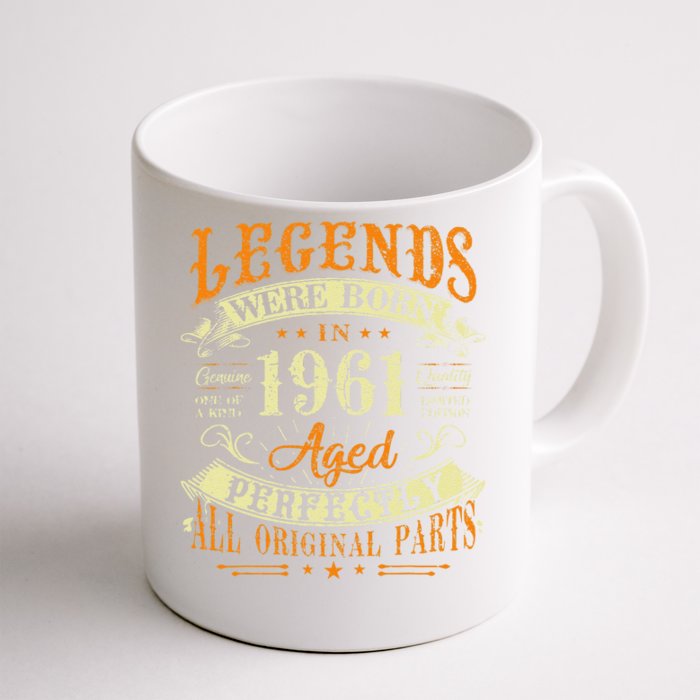 62th Birthday 62 Years Old Vintage Legends Born In 1961 Front & Back Coffee Mug