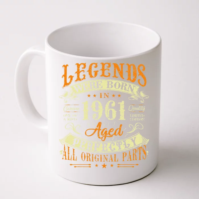 62th Birthday 62 Years Old Vintage Legends Born In 1961 Front & Back Coffee Mug