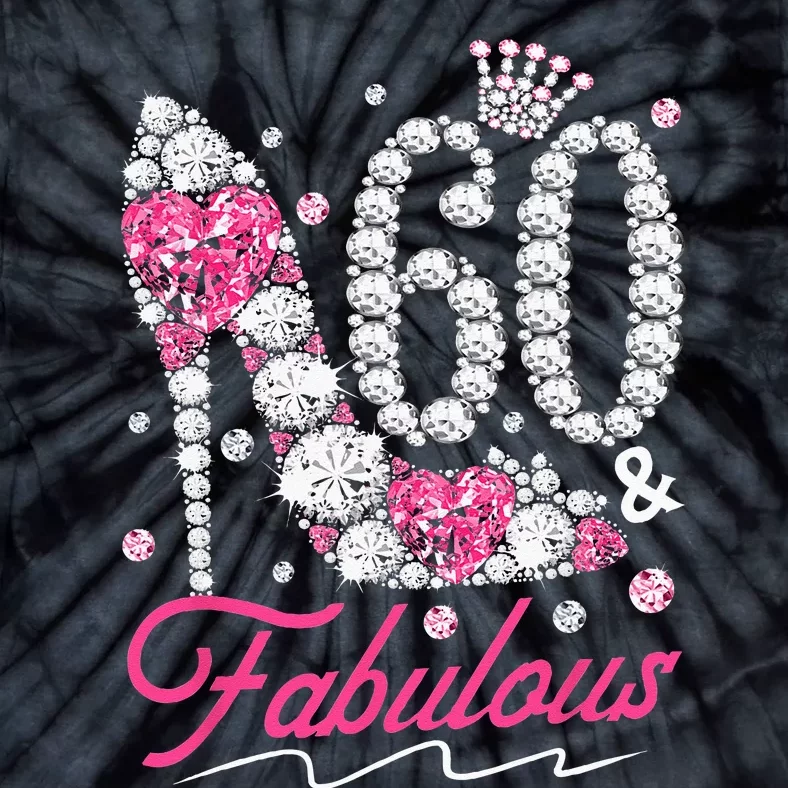 60th Birthday 60 & Fabulous Pink 60 Years Old Diamond Shoes Tie-Dye T-Shirt