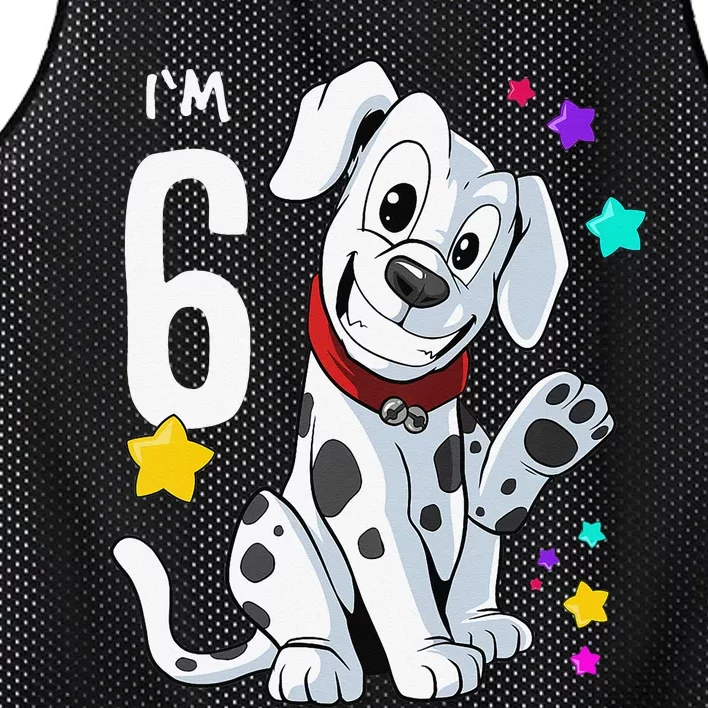 6th Birthday 6 Year Old Dalmatian Mesh Reversible Basketball Jersey Tank