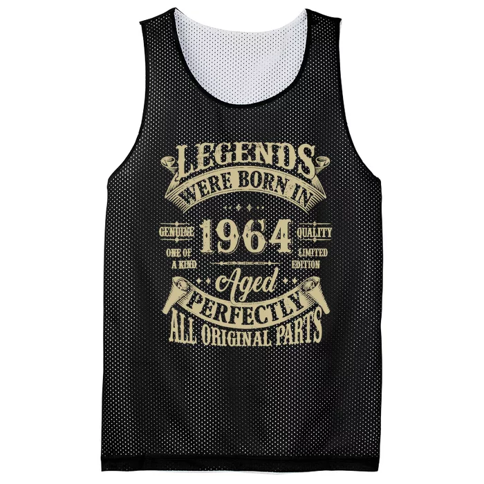 60th Birthday 60 Years Old Vintage Legends Born In 1964 Mesh Reversible Basketball Jersey Tank