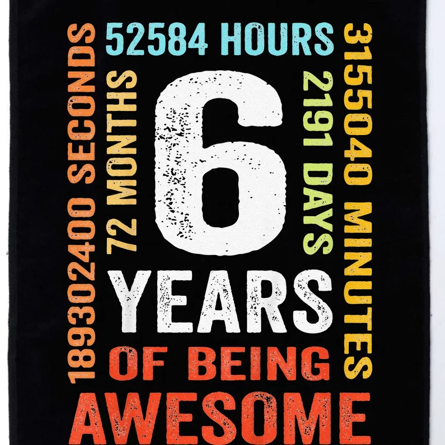 6th Birthday 6 Years Old Vintage Retro 72 Months Platinum Collection Golf Towel