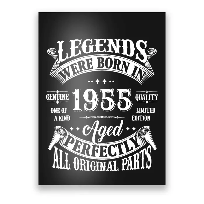 69th Birthday 69 Years Old Vintage Legends Born In 1955 Poster