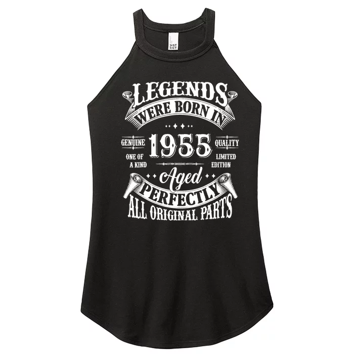 69th Birthday 69 Years Old Vintage Legends Born In 1955 Women’s Perfect Tri Rocker Tank