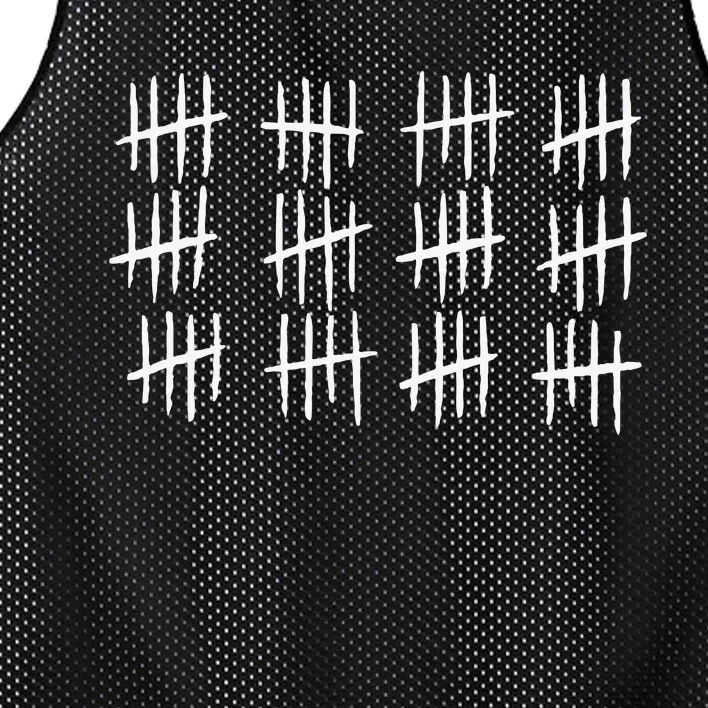 60th Birthday Anniversary 60 Tally Marks Mesh Reversible Basketball Jersey Tank