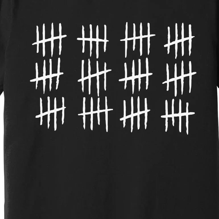 60th Birthday Anniversary 60 Tally Marks Premium T-Shirt