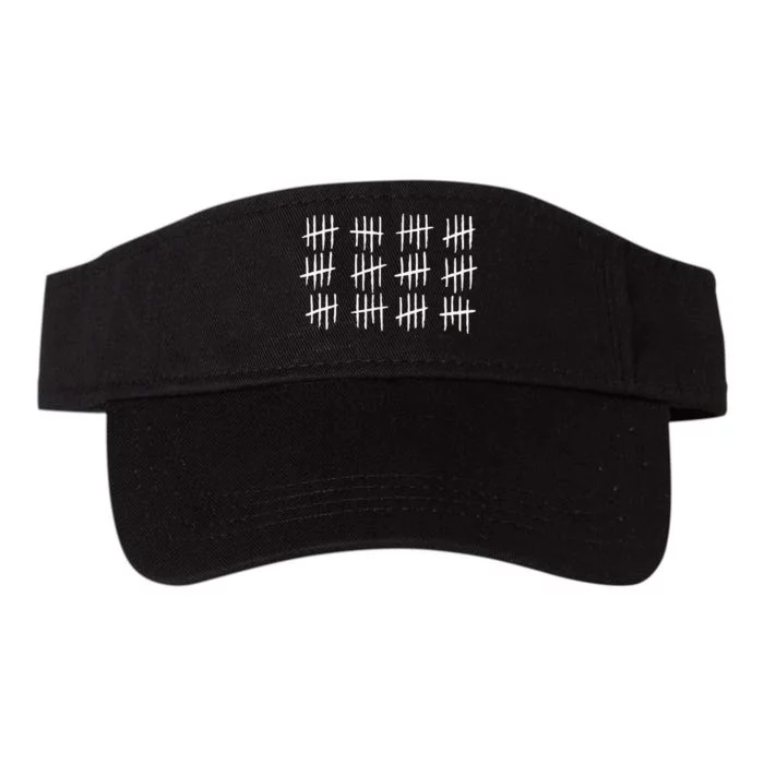 60th Birthday Anniversary 60 Tally Marks Valucap Bio-Washed Visor