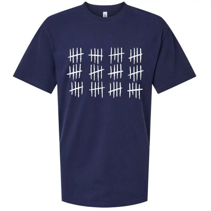 60th Birthday Anniversary 60 Tally Marks Sueded Cloud Jersey T-Shirt