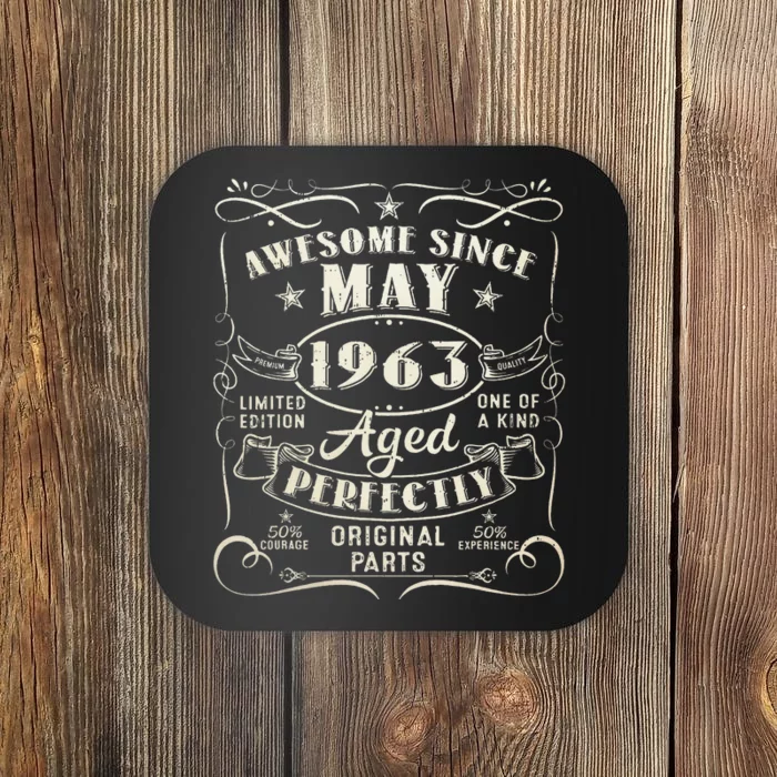 60th Birthday Awesome Since May 1963 60 Years Old Gift Coaster