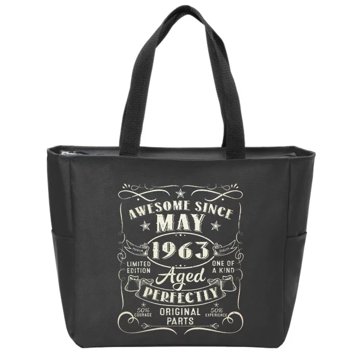 60th Birthday Awesome Since May 1963 60 Years Old Gift Zip Tote Bag