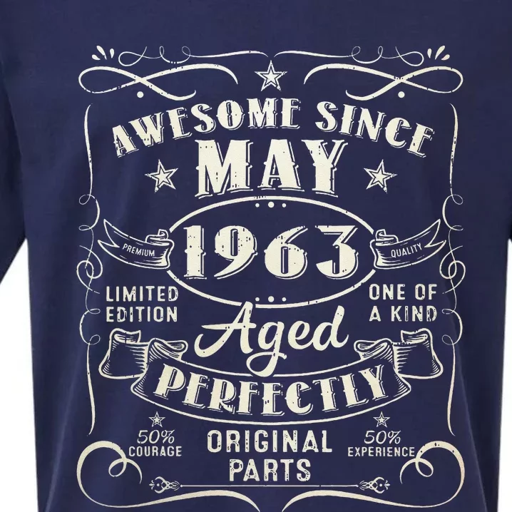 60th Birthday Awesome Since May 1963 60 Years Old Gift Sueded Cloud Jersey T-Shirt