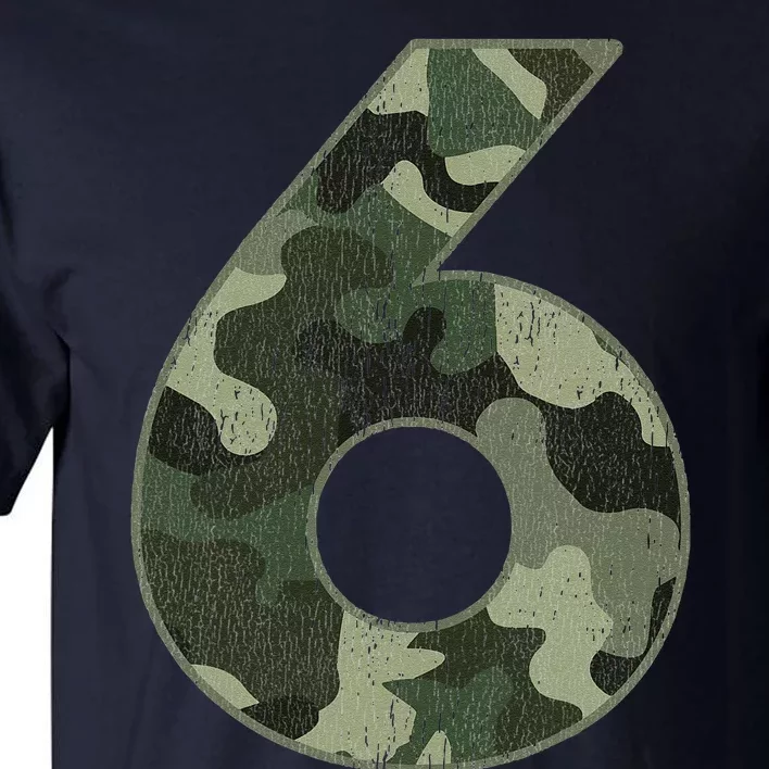 6th Birthday Army Birthday Party 6 Years Old Camo Number 6 Tall T-Shirt