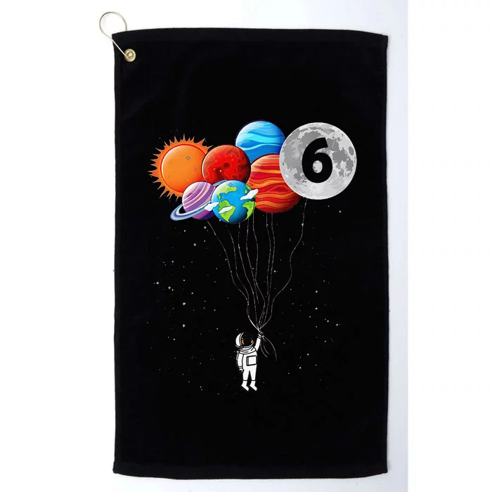 6th Birthday Astronaut 6 Year Old Birthday Platinum Collection Golf Towel