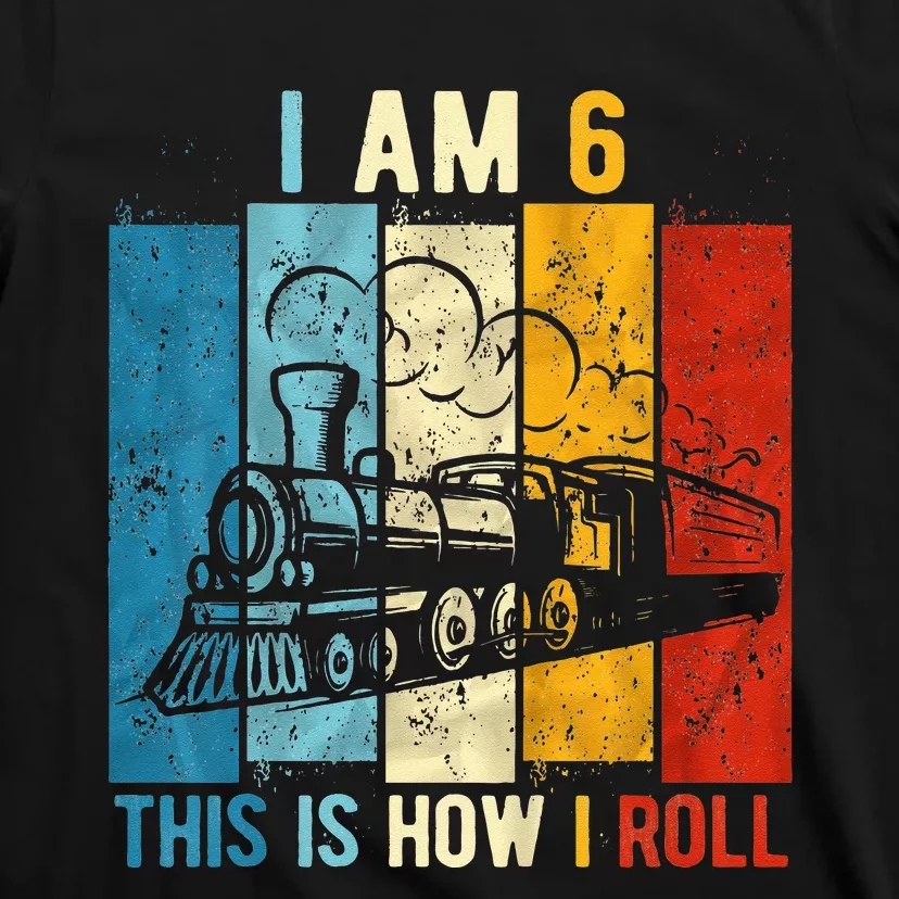 6th Birthday Boy Train 6 Year Old Birthday T-Shirt