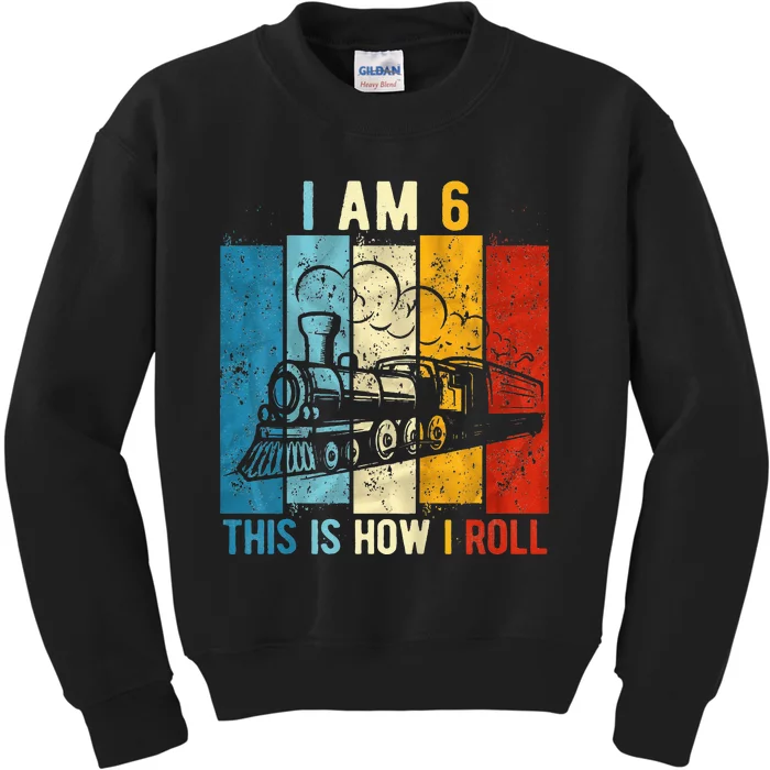 6th Birthday Boy Train 6 Year Old Birthday Kids Sweatshirt