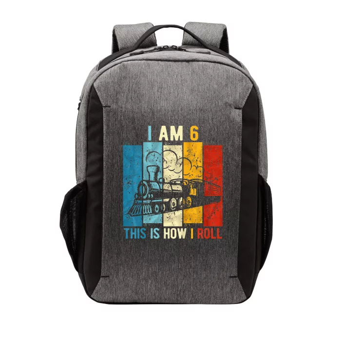 6th Birthday Boy Train 6 Year Old Birthday Vector Backpack