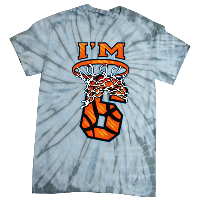 6th Birthday Basketball IM 6 Boy Girl 6th Birthday Tie-Dye T-Shirt