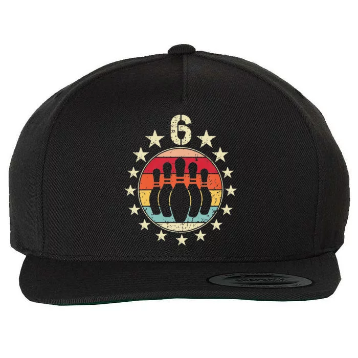 6th Birthday Bowling 6 Year Old Bowling Birthday Boy Wool Snapback Cap