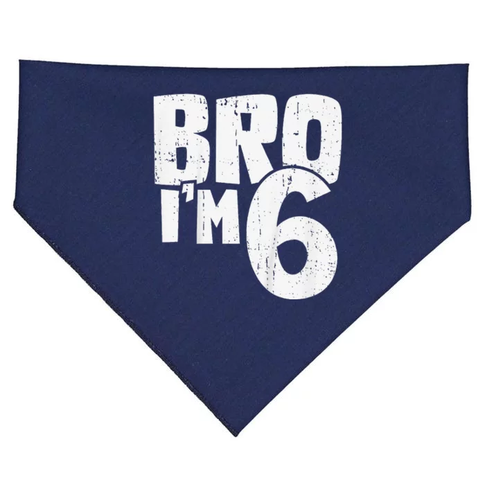 6th Birthday Boy Bro I’M 6 Year Old USA-Made Doggie Bandana