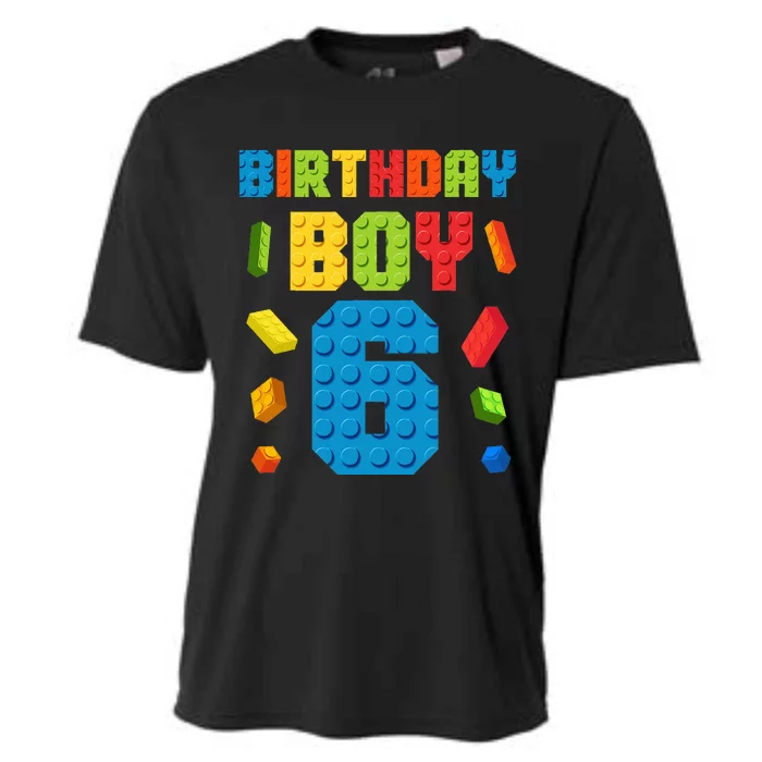 6th Birthday Building Bricks Master Builder Age 6 Cooling Performance Crew T-Shirt