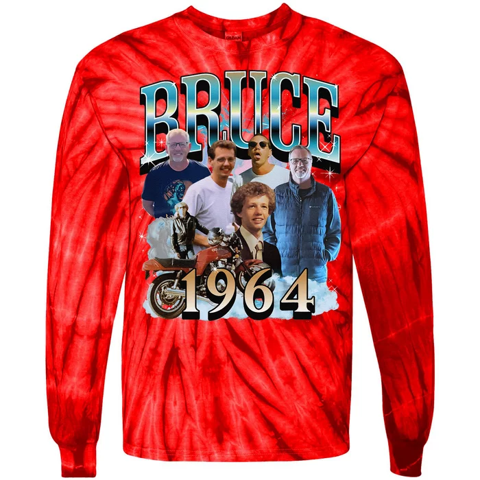 60th Birthday Bruce Vintage Winter Style Tie-Dye Long Sleeve Shirt