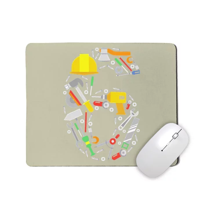 6th Birthday Builder Workman Handyman Tools Mousepad