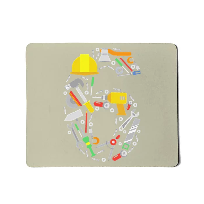 6th Birthday Builder Workman Handyman Tools Mousepad