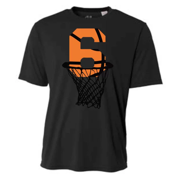 6th Birthday Basketball, Six Birthday, Basketball , Basketball Player Cooling Performance Crew T-Shirt