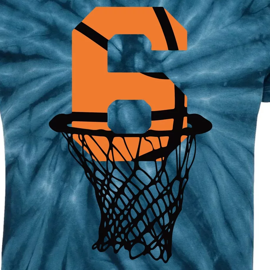 6th Birthday Basketball, Six Birthday, Basketball , Basketball Player Kids Tie-Dye T-Shirt