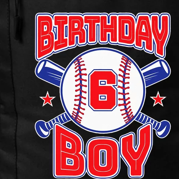 6th Birthday Baseball Big Number Six 6 Year Old Boy Girl Daily Commute Backpack