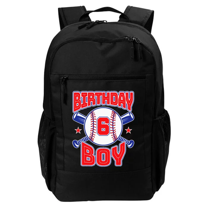 6th Birthday Baseball Big Number Six 6 Year Old Boy Girl Daily Commute Backpack